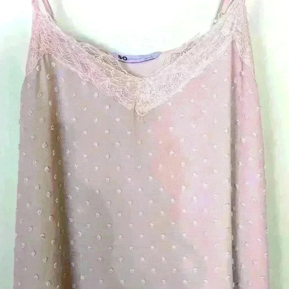 Soft Pink (Blush) Raised Textured SO Lined Cami Size Large - Picture 8 of 8